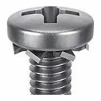 SEMS #4-40 x 7/16 in Stainless Steel Pan Head Machine Screw with - Machine Screws with External Tooth Lock Washers