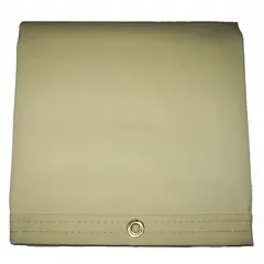 This heavy-duty vinyl tarp measures 12 ft long by 7.75 ft wide, with a thickness of 20 mil and weight of 14.5 oz/sq yd. It is waterproof and flame retardant, suitable for outdoor equipment protection, construction site covering, and industrial storage.