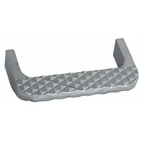 Aluminum reversible truck step with a silver finish and non-slip tread. Step depth is 4 1/8 in. Provides a secure platform for accessing truck beds, trailers, and elevated work areas in fleet and vehicle maintenance applications