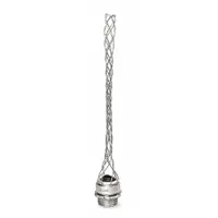Straight metallic cord grip with mesh strain relief. Aluminum body with 1 in MNPT box connection. Accepts cord diameters from 0.73 in to 0.97 in. Galvanized steel external strain relief. Rated for Class III, Division 1 & 2 hazardous locations. Suitable for securing cables in environments with combustible fibers or dust