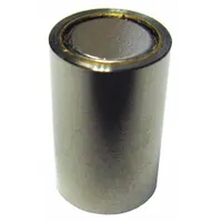 Cylindrical neodymium rare earth magnet with 5/16 in outside diameter, 0.5 in thickness, and 8-32 threaded tap. Type 35 grade provides 3 lbf maximum pull force. Suitable for holding, positioning, or retrieving ferrous parts in industrial assembly, maintenance, and material handling applications