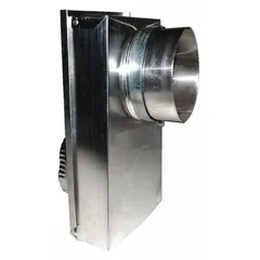 Dryer vent periscope used to connect a dryer to an exhaust vent in confined spaces. Helps maintain proper airflow and reduce lint buildup. Suitable for installations behind washing machines and dryers.