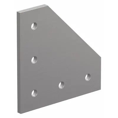 80/20 90° Angled Flat Plate: 90° Angled Flat Plate, 40 Series, 6 mm x 120 mm x 120 mm - Plate Connectors