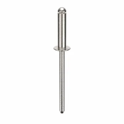 POP AVDEL Domed-Head Blind Rivet, 0.153 in dia, 2 in L, Open End, 500 PK - Domed-Head Blind Rivets