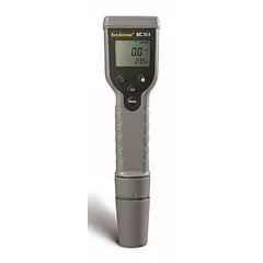 The YSI EC30A is a digital pocket conductivity tester that measures conductivity, temperature, and total dissolved solids. It has a measurement range of 19.9 µS/cm and 0 mS/cm, with automatic temperature compensation and accuracy from ±1% to ±4% Full Scale over 0 to 60°C. The unit includes a probe with cable and is suited for field or lab use in water quality testing.
