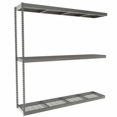 TENNSCO Boltless Shelving: Add-On, Heavy-Duty, 84 in x 18 in, 84 in Overall Ht - Heavy-Duty Wire Decking Boltless Shelving