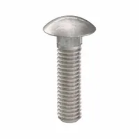 Carriage Bolt: Square Neck, 3/8"-16 Thread Size, 1 1/2 in lg, Stainless Steel, 316, Plain, 5 PK (MPN ZBOLT-4991)