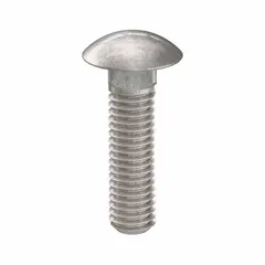 This square neck carriage bolt is made from 316 stainless steel with a plain finish. It features a 3/8"-16 thread size and 1-1/2" length. The square neck prevents rotation during tightening, making it suitable for fastening metal to wood or metal to metal in corrosive environments.
