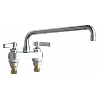 CHICAGO FAUCETS Low Arc Laundry Sink Faucet: Deck, Centerset, Cast Brass, Polished Chrome (MPN 895-L12E73ABCP)