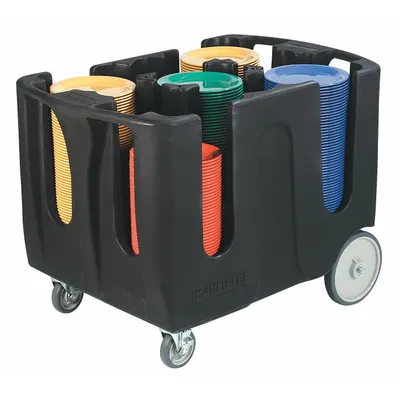 CARLISLE Dish Dolly, 4 Compartments, 43 in Overall Length, Polyethylene, NSF - Dish Dollies