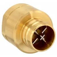 Brass hydraulic quick-connect coupling plug with 2"-11-1/2 thread size, rated for maximum flow of 151.4 lpm. Nitrile seal provides compatibility with hydraulic oils and water. Used for quick, leak-free connection and disconnection in industrial fluid power systems