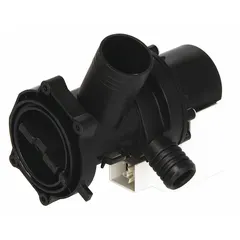 OEM replacement drain pump for Whirlpool washing machines and dryers. Removes water from the appliance during the drain cycle to prevent standing water and enable subsequent cycles.