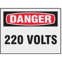 This 8-pack of adhesive-mounted signs warns personnel of 220-volt electrical hazards. Suitable for application on equipment, panels, or walls in industrial environments. Signs are not retroreflective, not glow-in-the-dark, and have no anti-slip surface