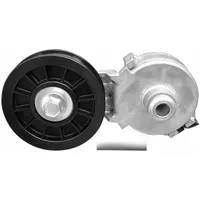 The DAYCO 89228 self-adjusting belt tensioner maintains proper tension in automotive accessory drive systems. It features a single pulley with a 3-1/2 in outside diameter. This tensioner is used to prevent belt slippage and wear on engine-driven components such as alternators and water pumps
