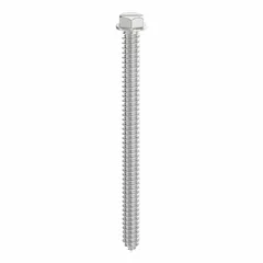 This hex-head concrete screw anchor is made from Grade SW steel with a pointed tip for easy starting. It is removable and features a 1/4-inch diameter and 3-1/4-inch overall length. Suitable for fastening fixtures, brackets, and equipment into concrete in construction and industrial applications. Supplied in a 100-pack.