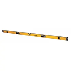This 78-inch magnetic box level features an aluminum frame with acrylic block vials for top and side reading. Rare Earth magnets allow secure attachment to ferrous surfaces. Suitable for leveling and plumbing tasks in construction, framing, and metalworking.