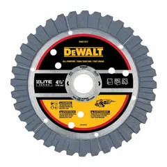 Multi-material diamond saw blade with 4-1/2-inch diameter for cutting tile, masonry, and metal. Designed for use with compatible angle grinders in construction, renovation, and maintenance tasks.
