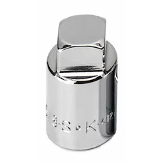 This 1/2" drive hand socket features a 9/16" SAE socket size with a male pipe plug design, standard type. It is used for tightening or loosening pipe plugs in applications where a standard socket cannot engage the plug. The socket has a chrome finish and is not tether capable.