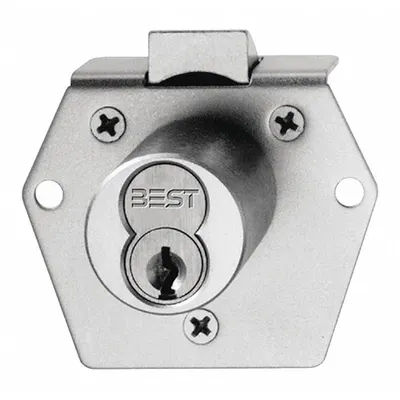 BEST Deadbolt Lock: Coreless, Vertical, Diamond, 2 1/8 in Body Ht, 1 7/8 in Body Wd - Latchbolt Cabinet & Drawer Locks with Interchangeable Cores