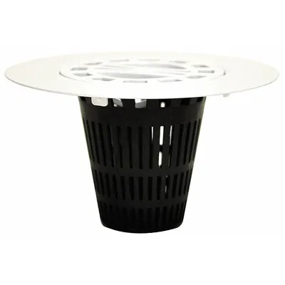 DANCO Cover: Plastic/Stainless Steel, Matte, 4 1/4 in Overall Dia, 2 1/2 in Overall Ht - Shower Drain Hair Catchers