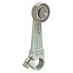 Fixed roller lever accessory for 9007C series limit switches. Features a 1.5-inch arm with rotary lever roller actuator and outside offset roller position. Used in industrial automation for position detection and motion limiting.