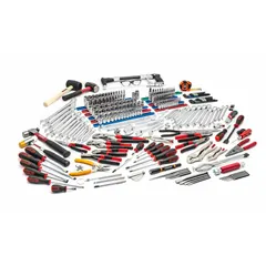 This 257-piece tool set includes slotted screwdrivers, sockets, and 30 combination wrenches in both Metric and SAE sizes. Designed for electrical and telecom applications, it provides a comprehensive selection for installation, maintenance, and repair tasks.