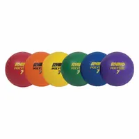 CHAMPION SPORTS Playground Ball/Dodgeball Set: 7 in Overall Dia, Blue/Green/Orange/Purple/Red/Yellow (MPN px7set)