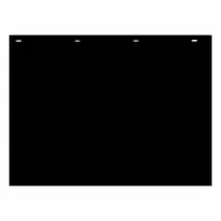 Polymer mud flaps for rear vehicle placement, sold as a pair. Each flap measures 18 inches in height, 24 inches in width, and 5/32 inches in thickness, in black. Used to reduce road spray and debris thrown from truck tires