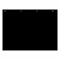 Polymer mud flaps for rear vehicle placement, sold as a pair. Each flap measures 18 inches in height, 24 inches in width, and 5/32 inches in thickness, in black. Used to reduce road spray and debris thrown from truck tires.
