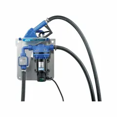 This 12 V DC tote-mount pump system is designed for dispensing diesel exhaust fluid. It includes a pump with discharge hose, nozzle, and digital meter. Features a 6/25 hp motor, nylon construction, 8 gpm maximum flow rate, and 1 in hose barb connection.