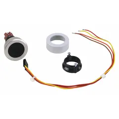 This replacement kit includes a mounting nut, mounting ring, and tie wrap for push-button assemblies. Made of black plastic, it is intended for use with telephones and is compatible with the 294AL series.