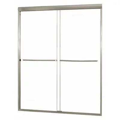 FOREMOST Shower Door: 38 in Min. Door Wd, 42 in Max. Door Wd, 65 in Overall Ht - Double-Sliding Shower Doors