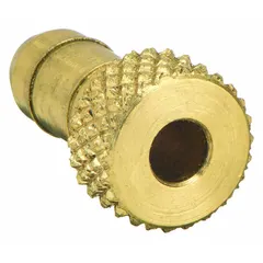 Brass barbed plug designed to seal the end of a hose or tube with a 1/2 in inside diameter. Suitable for low-pressure sealing in pneumatic, hydraulic, and fluid-handling systems.