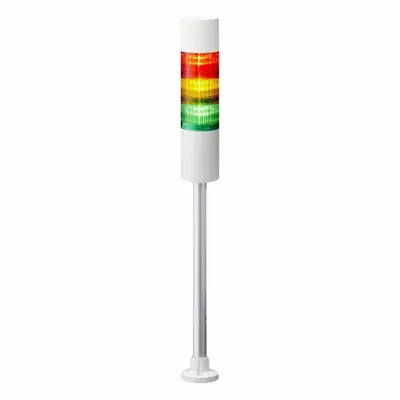 PATLITE Tower Light Assembly: 3 Tier, Sounder Tier Included, IP54, Amber/Green/Red - Three-Tier Tower Light Assemblies