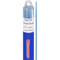 WESTWARD Brazing Alloy: Nickel Silver, 0%, RBCuZn-D, 1/8 in x 36 in, Flux-Coated, 22 PK (MPN 30AC76)