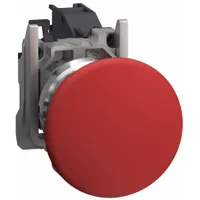 SCHNEIDER ELECTRIC Mushroom Head Push Button: 22 mm, Metallic, Mushroom Head Profile, 1NC (MPN XB4BC42GEX)
