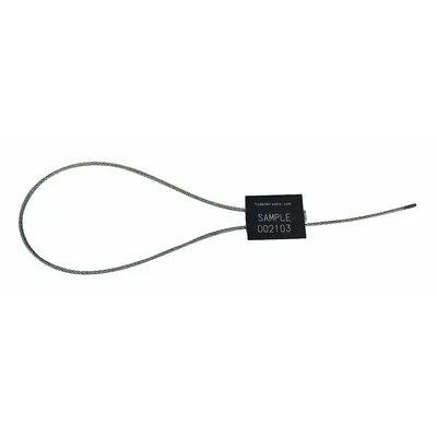 TYDENBROOKS Cable Seals: Black, Aluminum, 12 in Cable Lg, 1/8 in Cable Dia, Random - Adjustable-Length Cable Seals