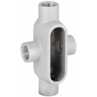 Conduit Outlet Body: Aluminum, 3/4 in Trade Size, X Body, 7 cu in Body Capacity, Threaded Hub (MPN X27SA)