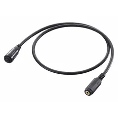 Headset adapter cable with a 2.5 mm stereo socket connector. Adapts Icom M73 series radios, including model ICGM1600e, to a standard 2.5 mm accessory connection. Enables headset connectivity for two-way radio communication.