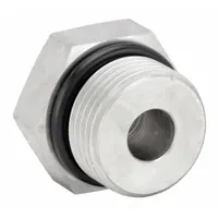 Steel straight adapter with 1 in male NPT thread and 1/2 in female NPT thread. Rated for maximum operating pressure of 5,000 psi. Used to connect or adapt steel piping in high-pressure hydraulic systems