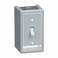 This 3-pole enclosed manual motor switch is rated 30 A and 600V AC, with a NEMA 1 painted steel enclosure for indoor surface mounting. It provides local on/off control for general-purpose motor circuits. Pilot light not included.