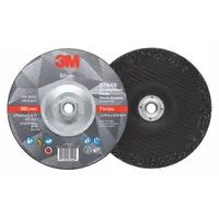 3M Depressed Center Grinding Wheel: Type 27, 7" x 1/4" x 5/8"-11, Ceramic, 36 Grit, Silver (MPN 87448)
