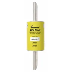 Class L time-delay bolt-on fuse from the KRP-C Series, rated 800 A, 600 V AC, and 300 V DC. Designed for overcurrent protection in high-current industrial power distribution systems, including switchboards, panelboards, and motor control centers.