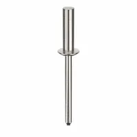 Inch-series domed-head blind rivet with 0.186" diameter, 2 2/95" overall length, 45/64" body length, and 2 1/64" grip range. Suitable for fastening sheet metal, plastics, and composite materials where only one-sided access is available. Supplied in a 250-piece pack