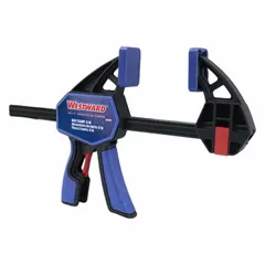 This dual-function tool serves as both a clamp and a spreader, with a max jaw opening of 6 in and a throat depth of 3-1/4 in. Its clamping range extends from 7-1/2 in to 13-3/4 in, making it suitable for holding or separating workpieces in woodworking, metalworking, and assembly tasks.