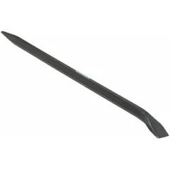 This 36-inch aligning pry bar features a point end and straight end angle, meeting ASME B107.52 standards. It is heat treated to 48 HRC at 6 inches from both the chisel and pencil ends. Used for aligning heavy components, lifting, or separating materials in industrial maintenance, construction, and metalworking.