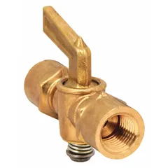 2-way inline brass plug valve with 1/4 in pipe size and FNPT x FNPT female connections. Used for on/off flow control of fluids in low-pressure industrial piping systems, such as lubrication, coolant, or air lines.