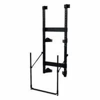 Steel rack frame in black finish, measuring 27 5/16 inches wide by 21 inches deep by 70 inches high. Designed for vertical storage of tool boxes and accessories in workshops, garages, and job sites. Sold without shelves