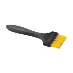 This lab brush features yellow nylon bristles and a polypropylene handle. It is non-sparking, suitable for use in environments where static discharge must be avoided, such as electronics assembly or chemical handling areas.