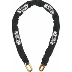 Security chain with 6 ft length and 3/8 in diameter, featuring a zinc finish and yellow nylon coating. Includes a chain cover for protection. Suitable for indoor and outdoor use, commonly applied to secure gates, fences, machinery, and outdoor equipment.